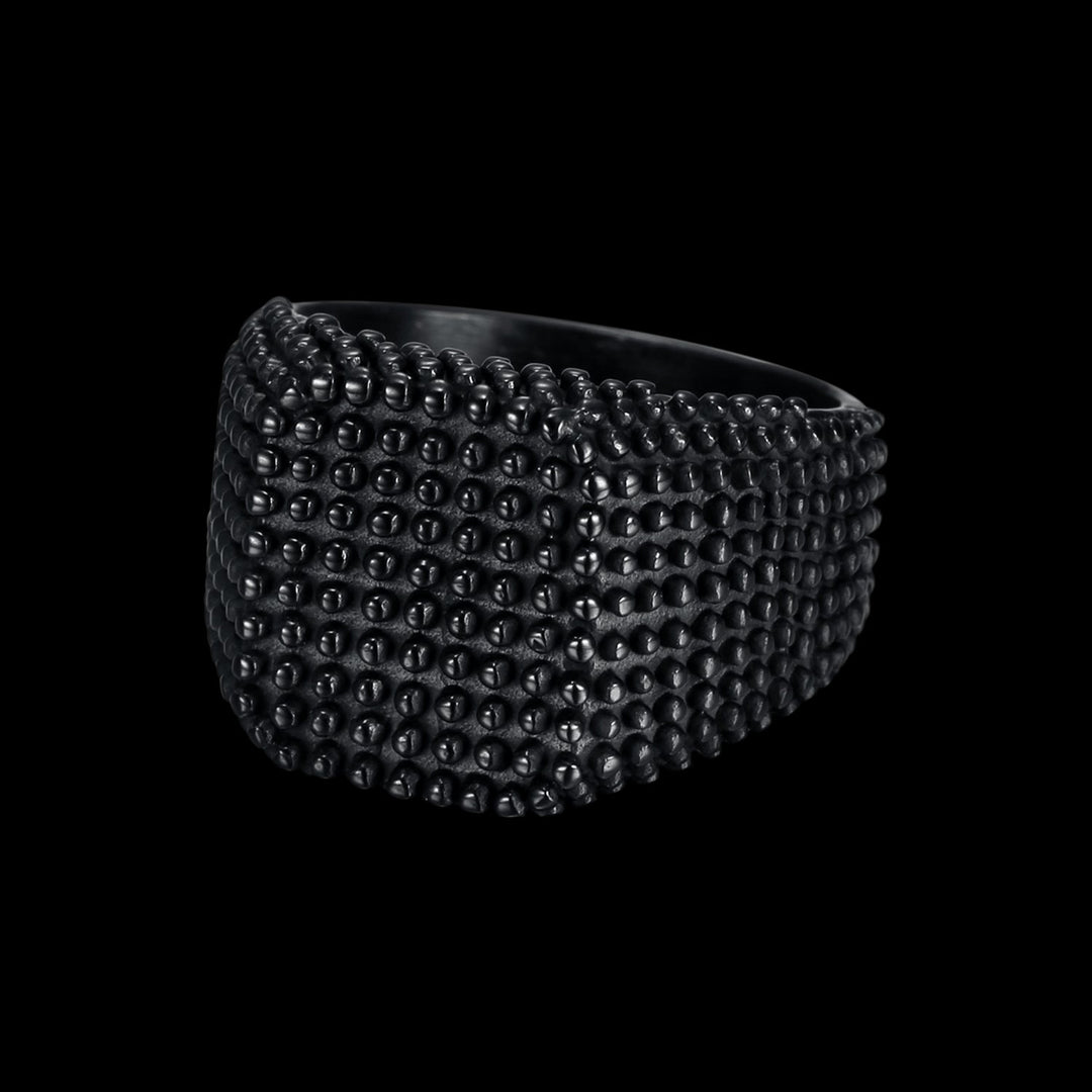 STUDDED PUNK CUBE RING