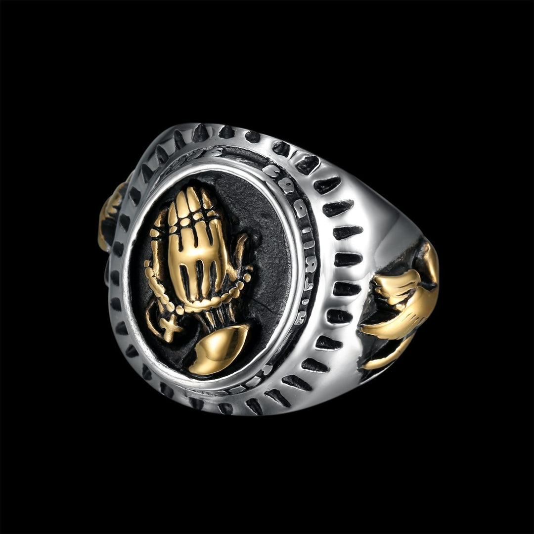 PRAYER HANDS GOLD RING