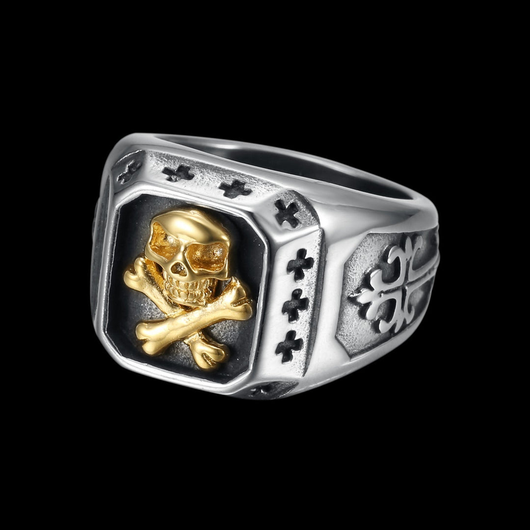 GOLDEN SAINT SKULL RING