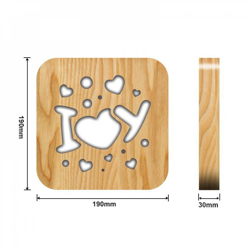 I Love You Wooden Decorative Light