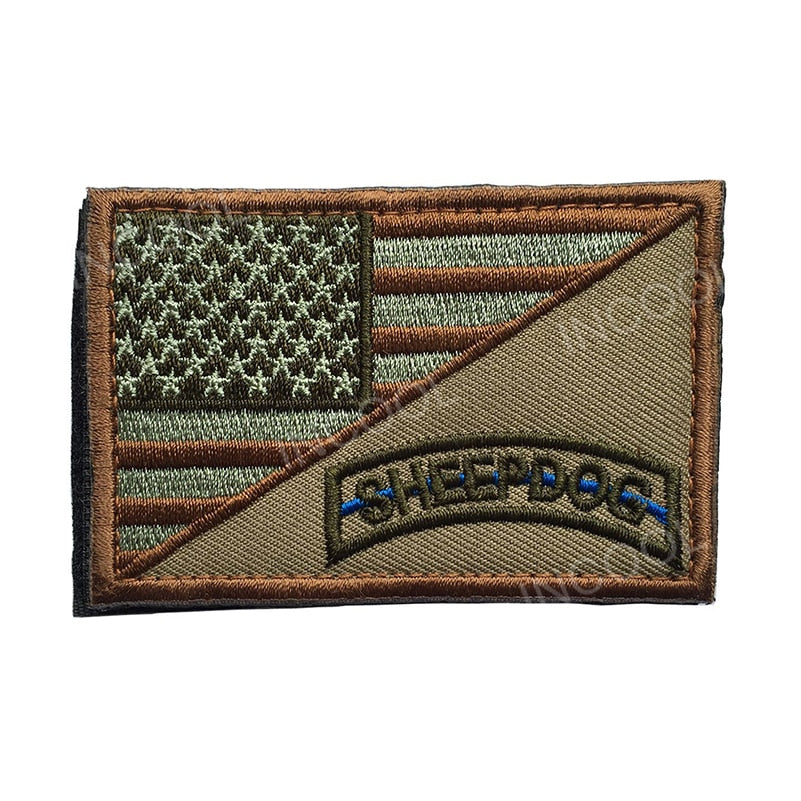 Olive Green Sheep Dog Flag Tactical Patch