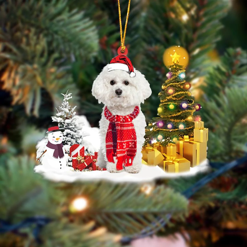 Bichon Frise Christmas Ornament SM028