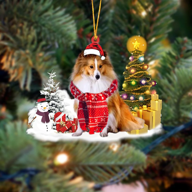 Shetland Sheepdog Christmas Ornament SM037