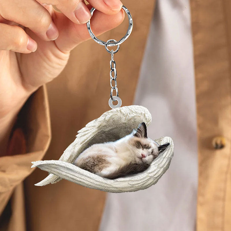 Sleeping Angel Acrylic Keychain Ragdoll Cat