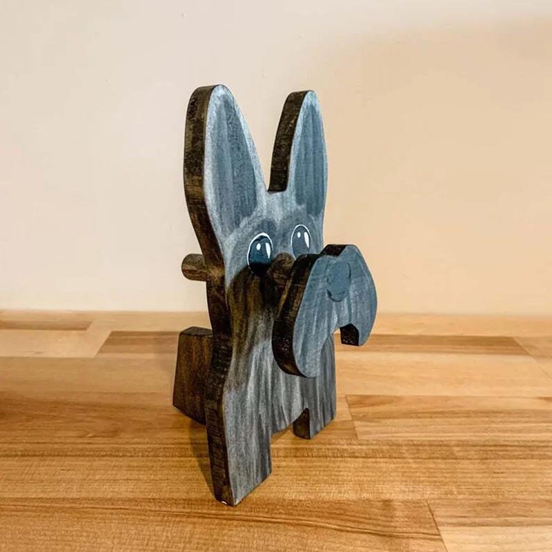 Handmade Glasses Stand Lovely Schnauzer