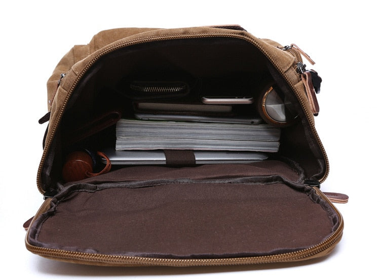 Journeyman Leather Canvas Backpack