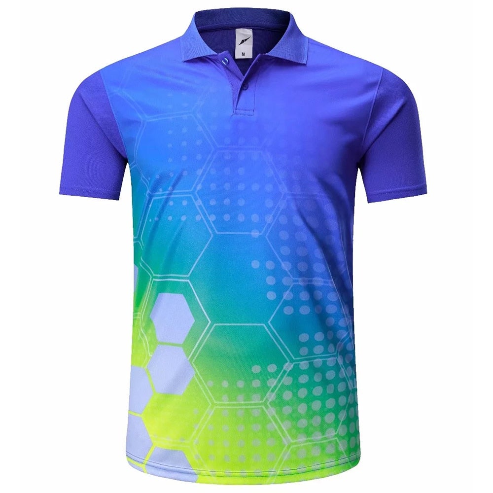 Golf Paradise High-Performance Hex Shirt (Dark Blue)