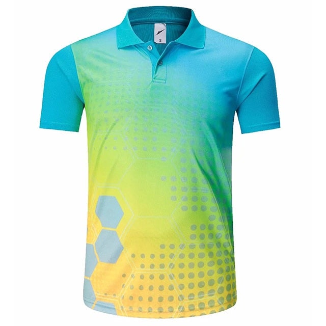 Golf Paradise High-Performance Hex Shirt (Aqua)