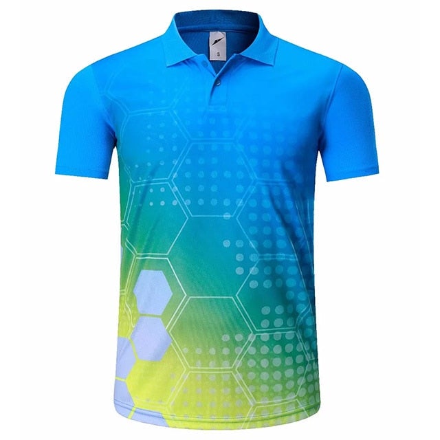 Golf Paradise High-Performance Hex Shirt (Blue)