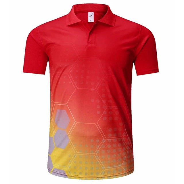 Golf Paradise High-Performance Hex Shirt (Red)