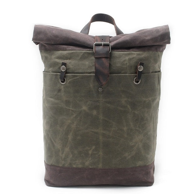 Journeyman Leather Canvas Backpack