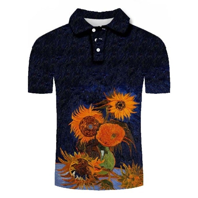 Golf Paradise Cooltech Mosaic Loud Golf Shirt (Flowers)