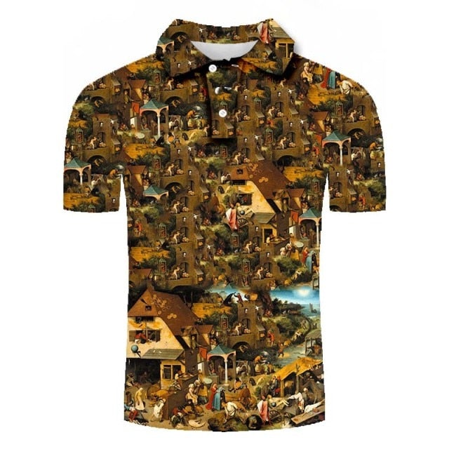 Golf Paradise Cooltech Mosaic Loud Golf Shirt (Civilization)