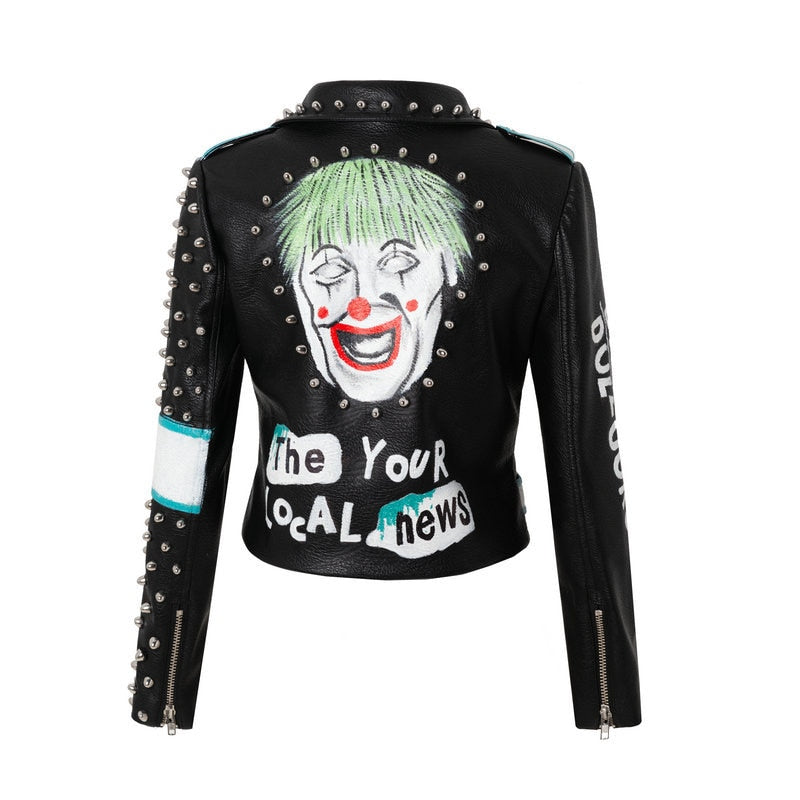 Backwood Women Punk Border Crossing Leather Leather Jacket