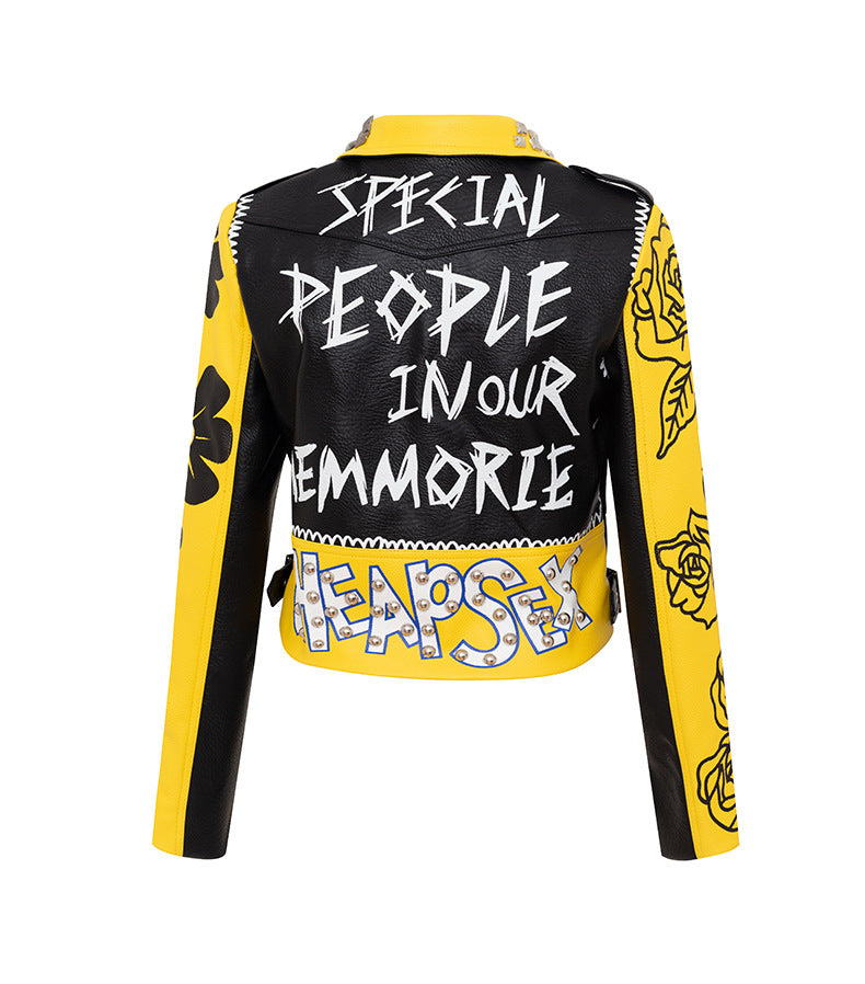 Backwood Women Punk Hazard Leather Leather Jacket