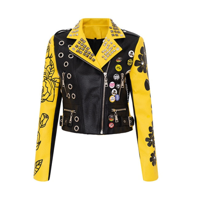 Backwood Women Punk Hazard Leather Leather Jacket