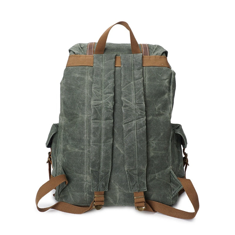 Vintage Leather Canvas Backpack