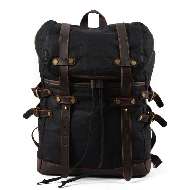 Benjamin Canvas Leather Backpack