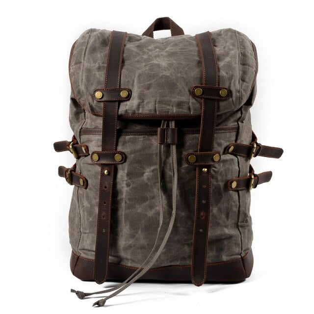 Benjamin Canvas Leather Backpack