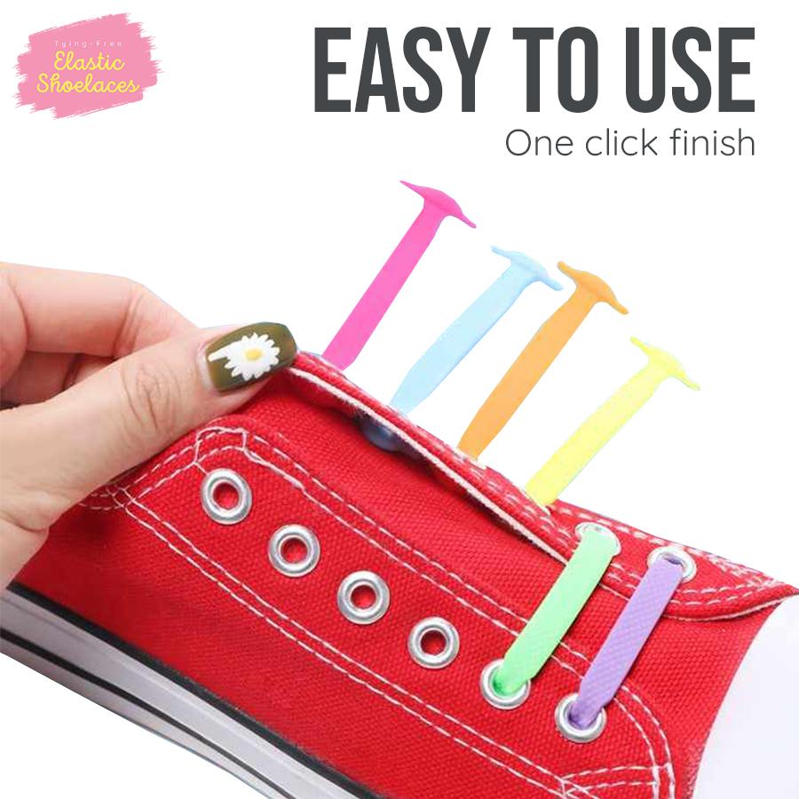 Tying-Free Elastic Shoelaces (Set of 16)